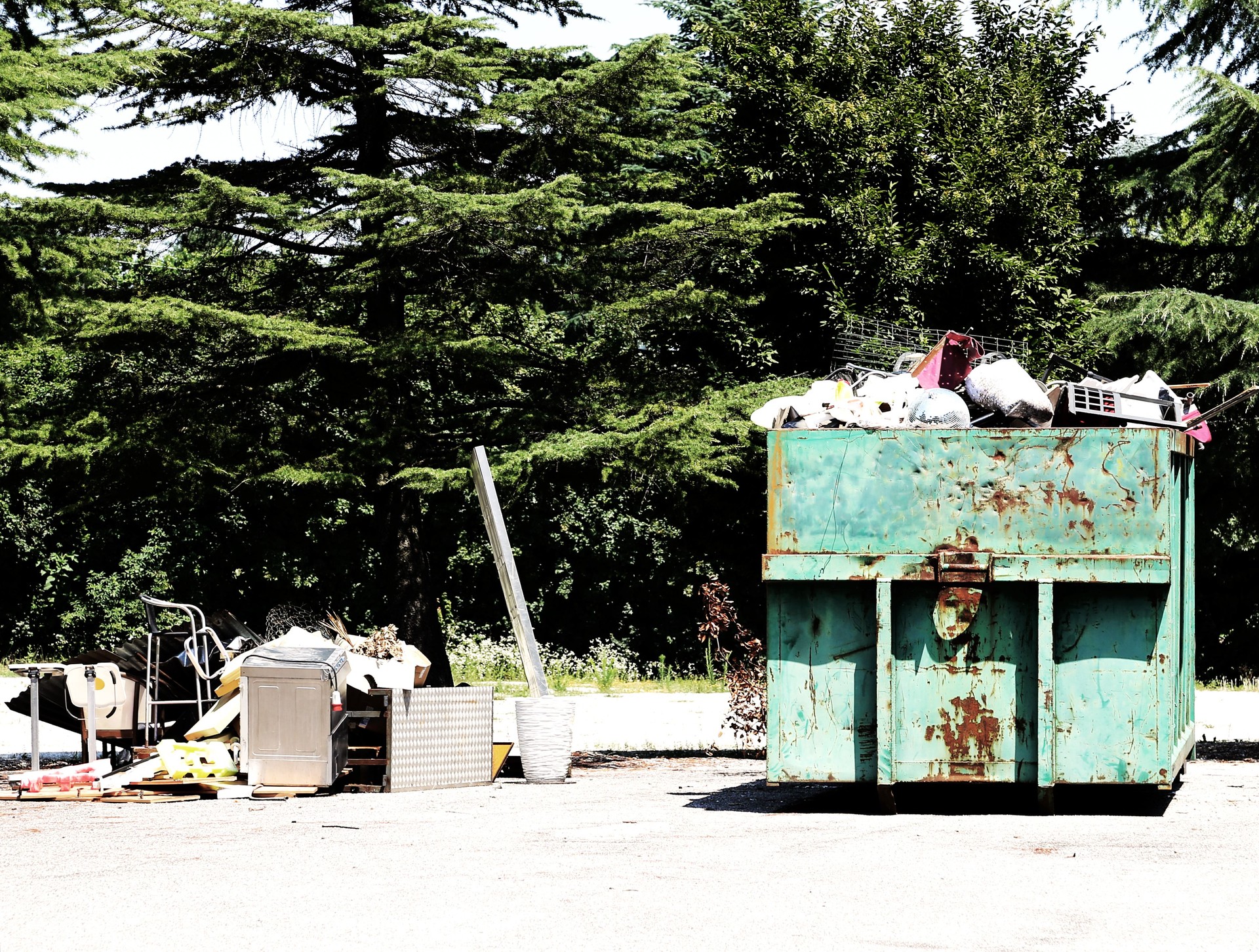 containers full of garbage and waste